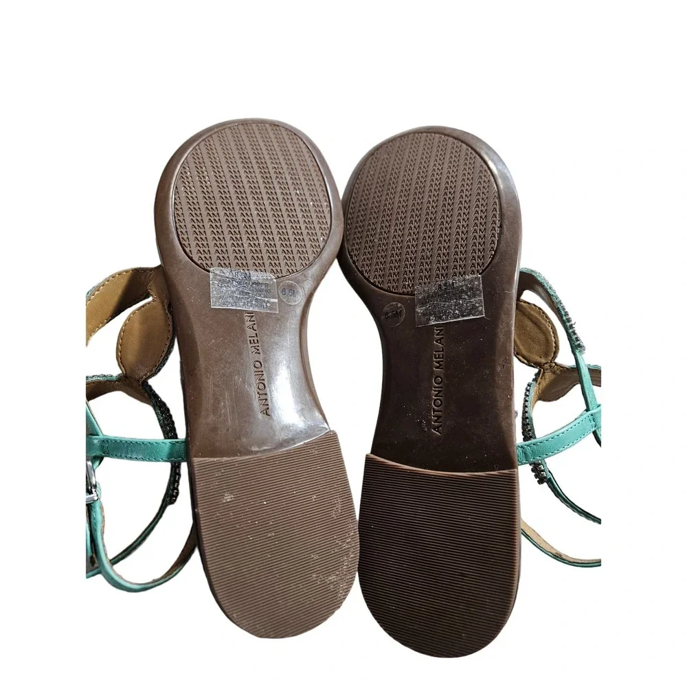Antonio Melani womens rhinestone seabreeze green 8.5 sandals